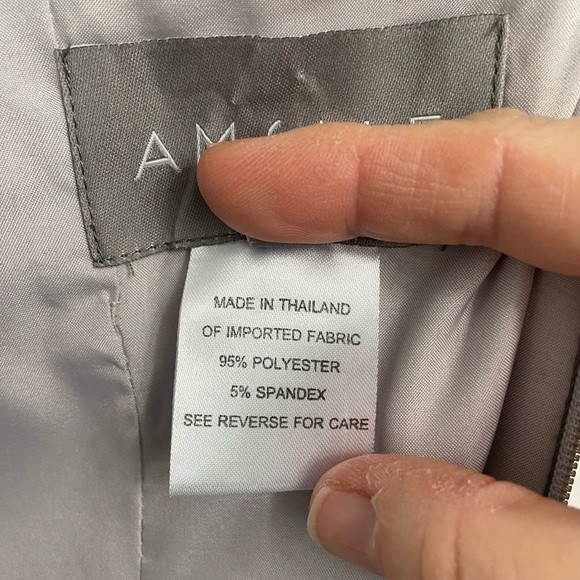 Amsale One Shoulder Brides Maid Dress Gown Size 4 Gray Prom Winter Formal - Picture 5 of 6